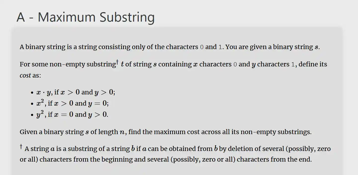 [Chapter 3]  A - Maximum Substring